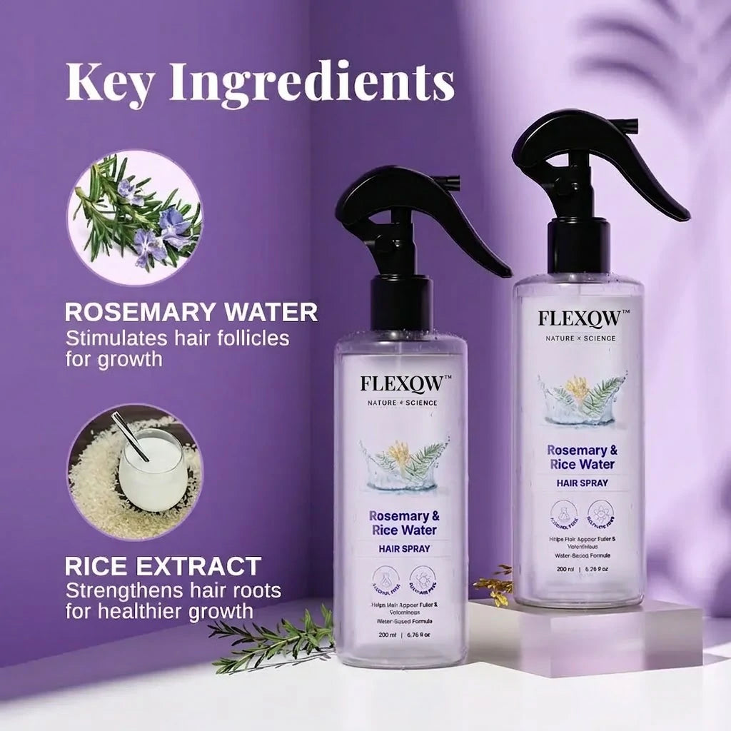 [2packs]Rosemary + Fermented Rice Water Hair Mist (200ml) | Fast-Absorbing, Soft & Smooth Non-Greasy Formula