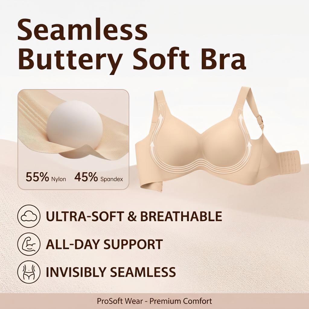 Women's Full Coverage Wireless Jelly Bra – Soft Padded Everyday T-Shirt Bra