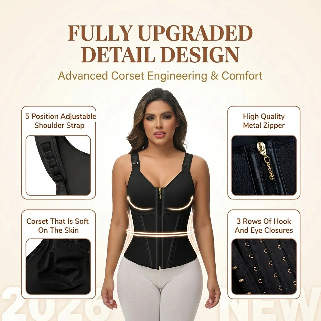 Hourglass Sculpting Workout Vest | Zip & Adjustable Hooks