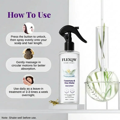 [2packs]Rosemary + Fermented Rice Water Hair Mist (200ml) | Fast-Absorbing, Soft & Smooth Non-Greasy Formula