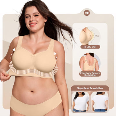 Women's Full Coverage Wireless Jelly Bra – Soft Padded Everyday T-Shirt Bra