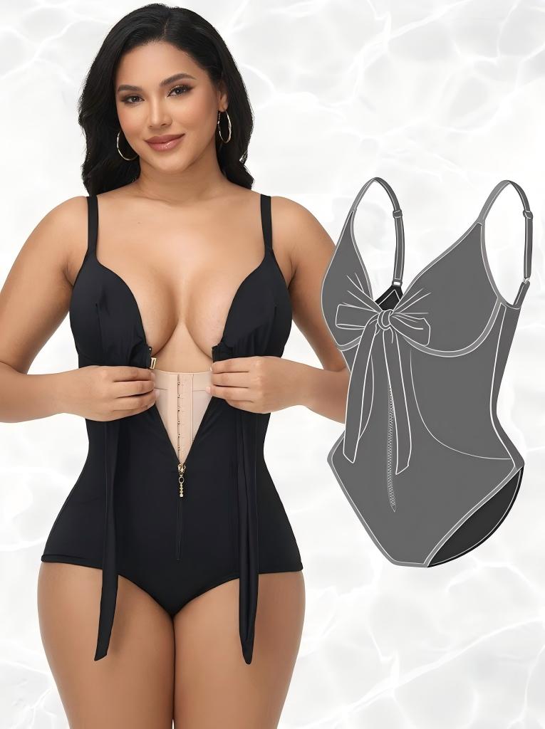 SummerVibes Tummy Control Tie Knot One Piece Swimsuit | Push-Up Slimming Bathing Suit