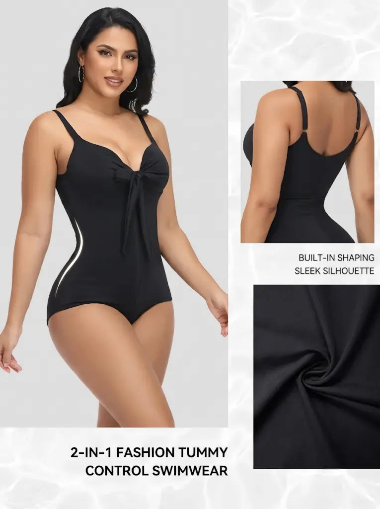 SummerVibes Tummy Control Tie Knot One Piece Swimsuit | Push-Up Slimming Bathing Suit