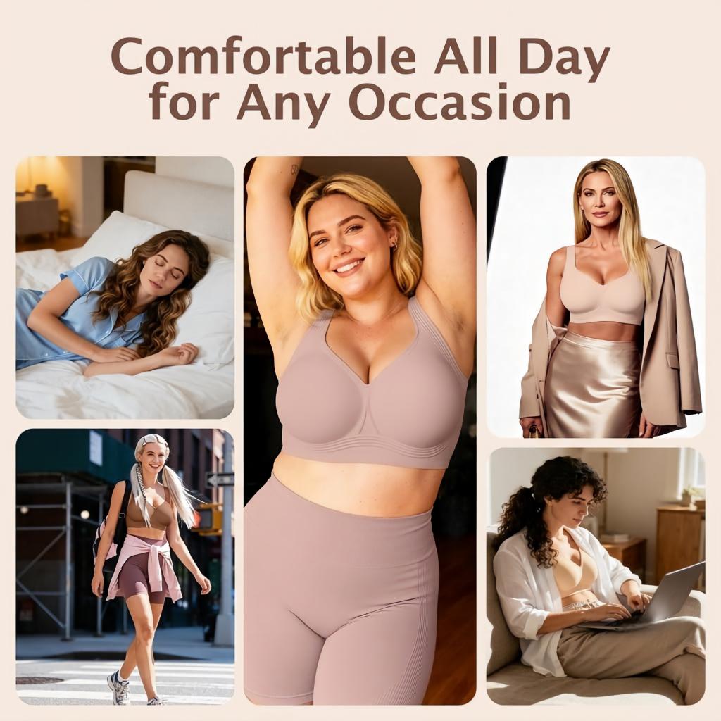 Women's Full Coverage Wireless Jelly Bra – Soft Padded Everyday T-Shirt Bra